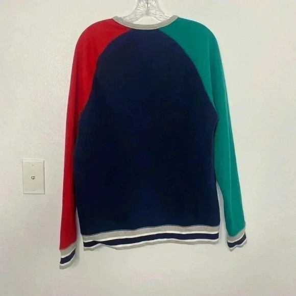 Lands' End Men’s Serious Sweats Colorblock Fleece Crewneck Sweatshirt - Picture 5 of 7